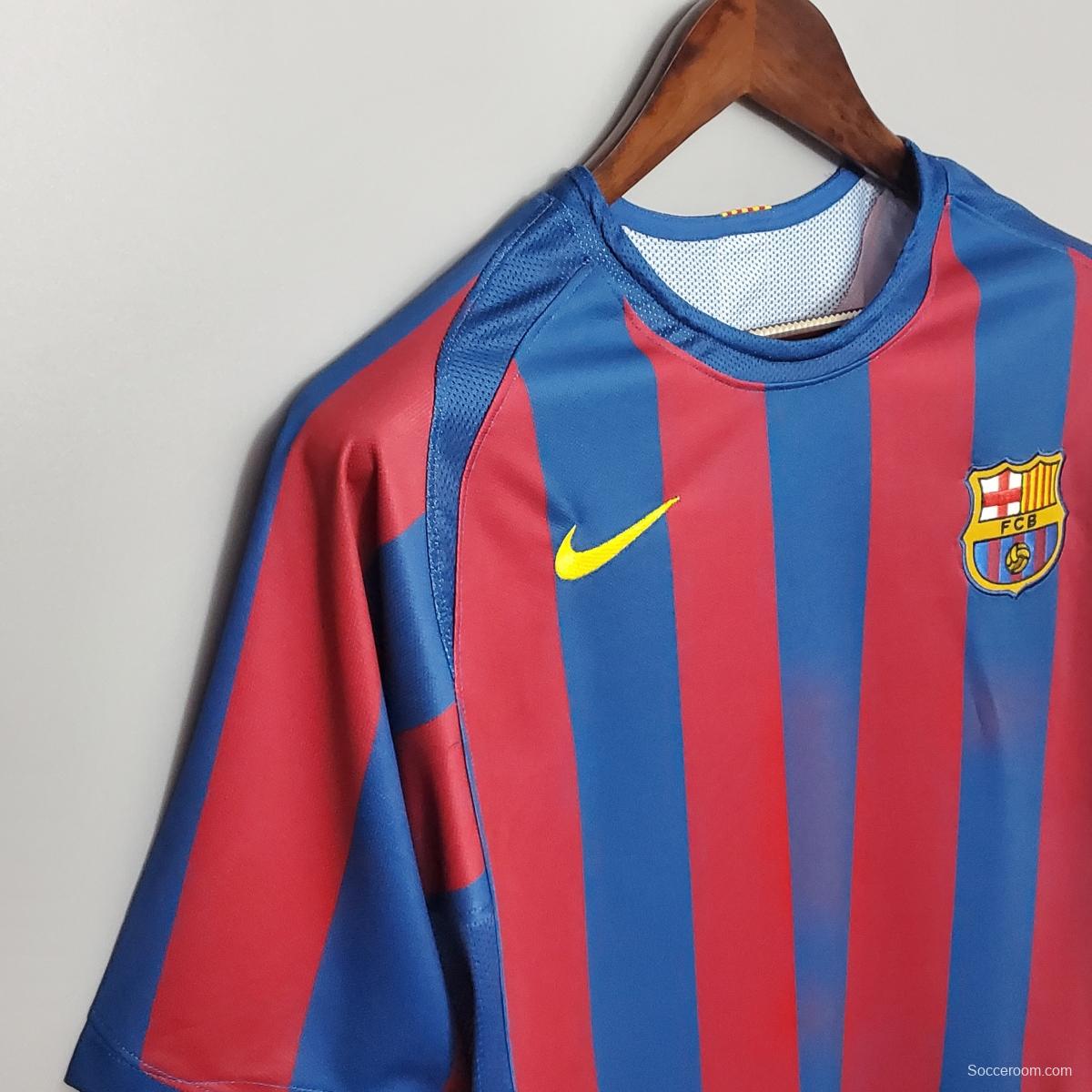 Retro Barcelona 2006 UEFA Champions League Home Soccer Jersey