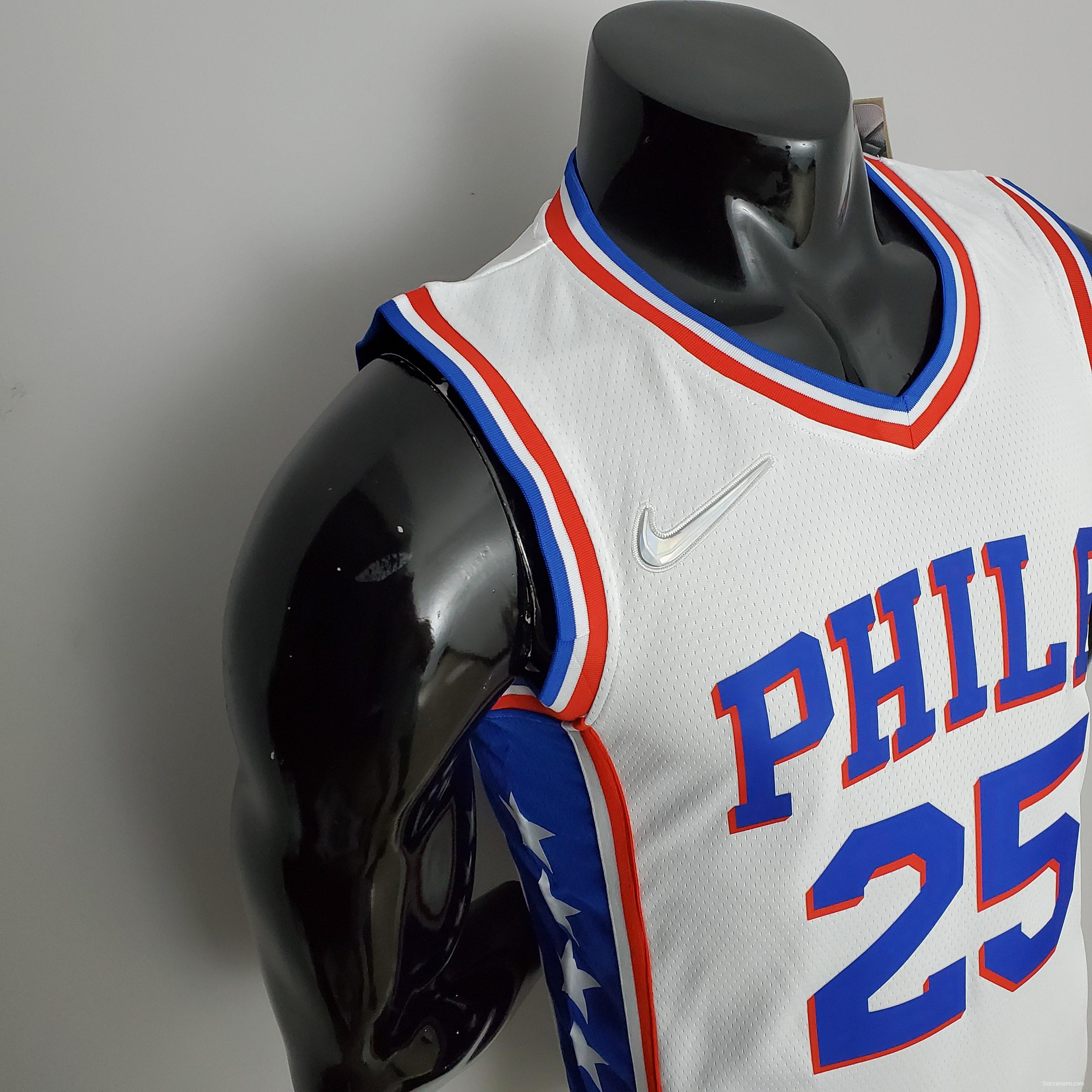 75th Anniversary Philadelphia 76ers SIMMONS#25 White NBA Jersey