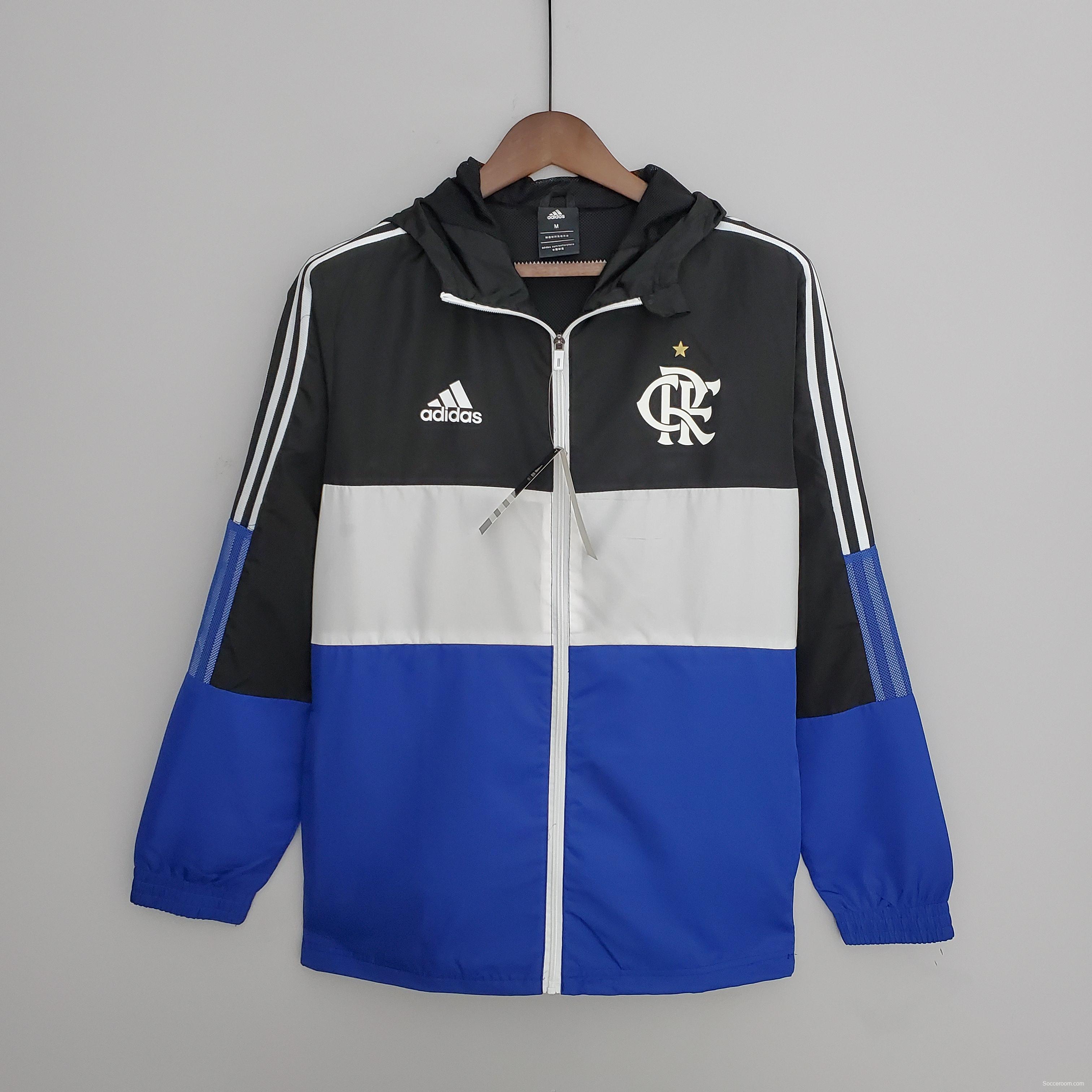 2022 Flamengo Windbreaker Black &amp; White Blue