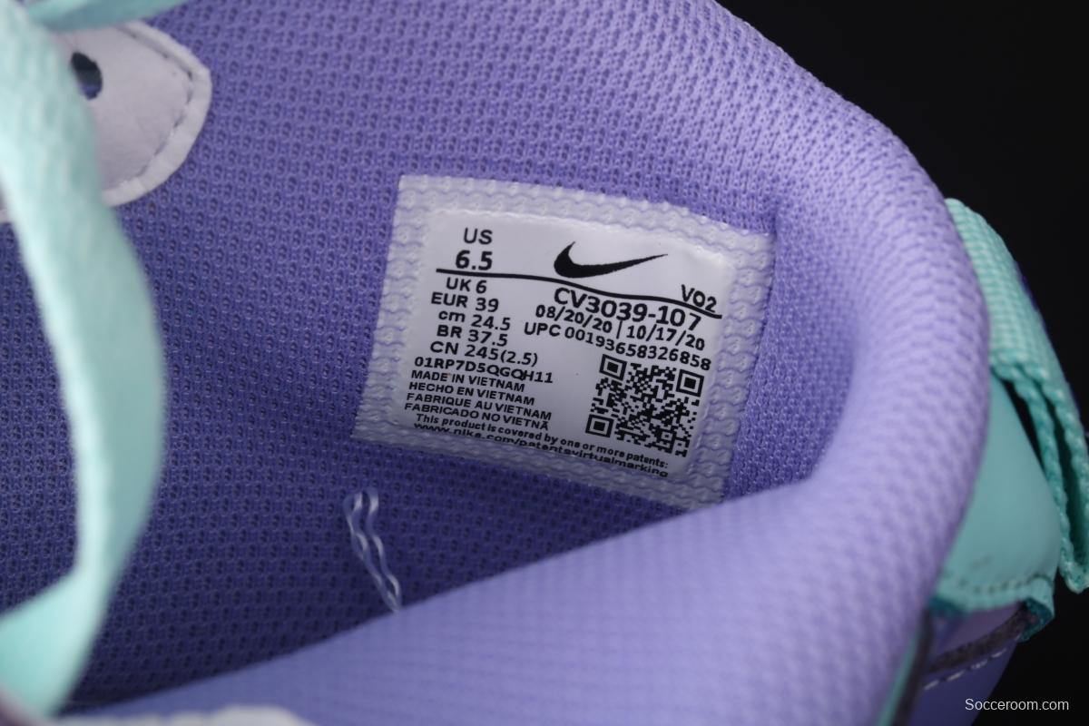 NIKE Air Force 1 Mid sells blue and purple color Zhongbang leisure board shoes CV3039-107overseas