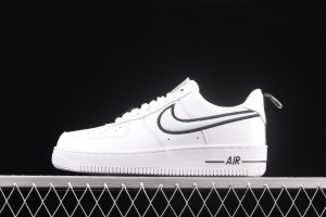 NIKE Air Force 11407 Low White/Black Leather White and Black lift Electric embroidered Hook low-top Leisure Sports Board shoes DH2472-100