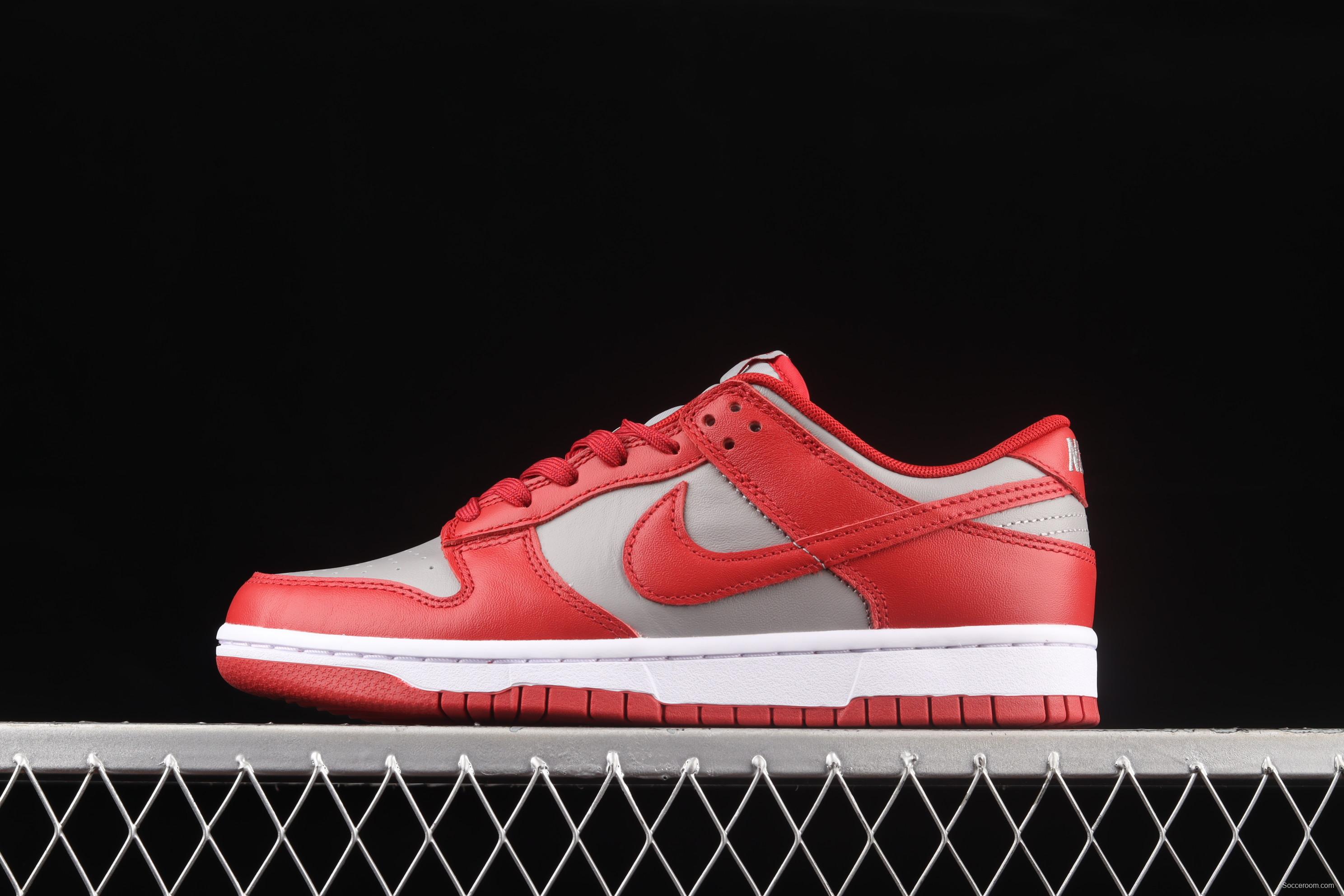 NIKE DUNK Low Retro Medium Grey gray-red color SB buckle rebound fashion leisure board shoes DD1391-002