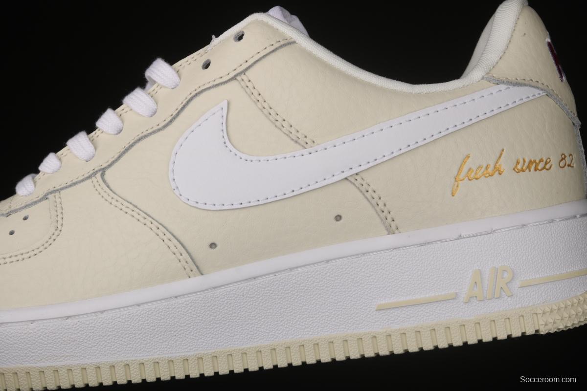 NIKE Air Force 1x 07 Rpm EMB popcorn cream low-top leisure sports board shoes CW2919-100