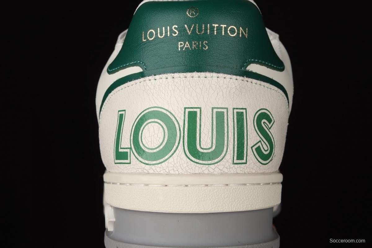 Authentic LV 2021ss early spring fashion catwalk sneakers 410N White Green