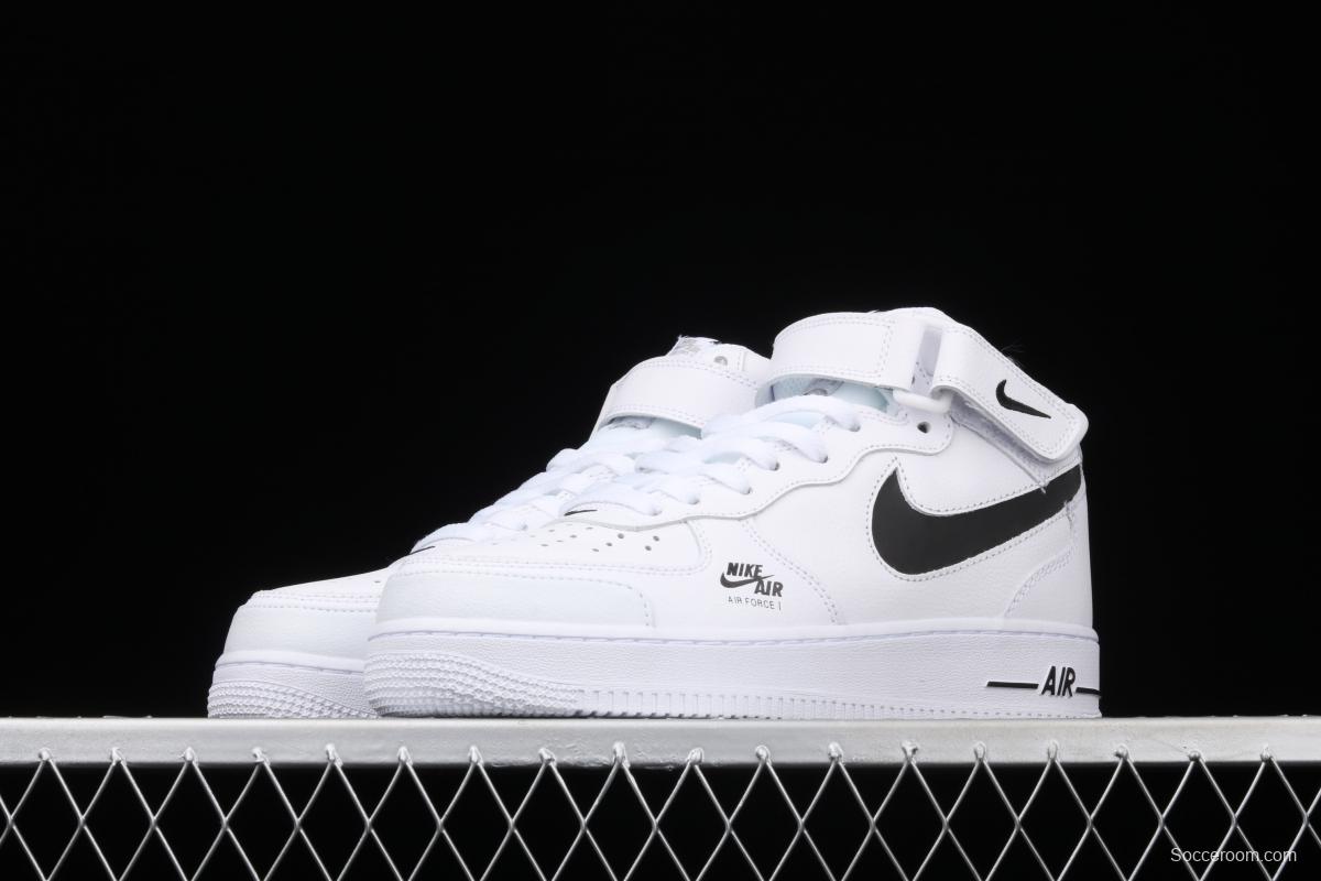 NIKE Air Force 1 Mid Premium ShAdidasow grey all-white side Logo3M reflective board shoes CV3039-108