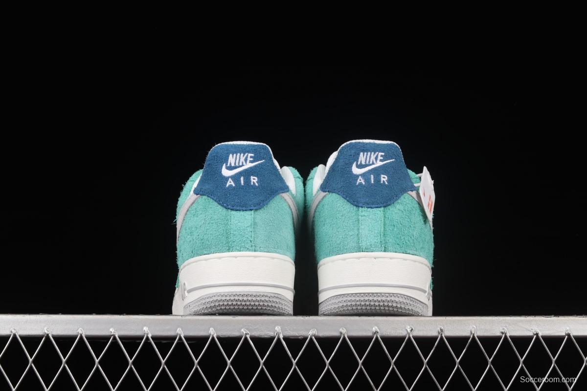 NIKE Air Force 1' 07 Low light green suede stitching low-top casual board shoes BQ8988-102