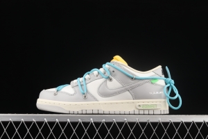 OFF-White x NIKE DUNK Low OW white gray leisure sports skateboard shoes DM1602-115