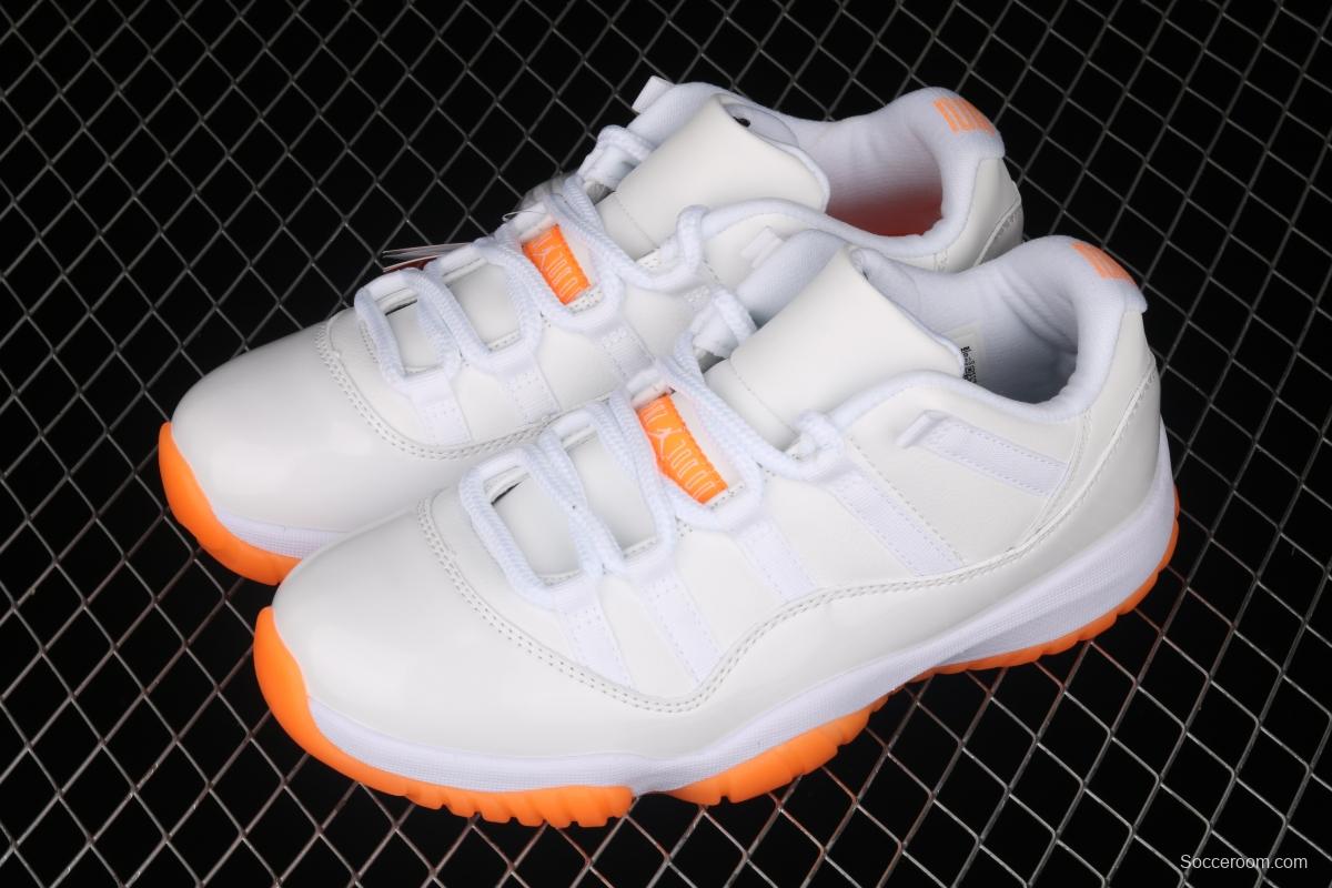 Air Jordan 11 Bright Citus 11 white orange low top basketball shoes true carbon AH7860-139