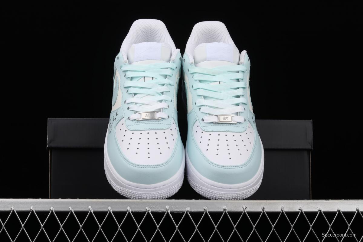 NIKE Air Force 11607 Low Quadratic theme Chemical Formula Color matching low-top casual board shoes CW2288-303