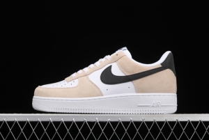 NIKE Air Force 1 Low milk tea white color matching head layer low top casual board shoes BQ8988-100