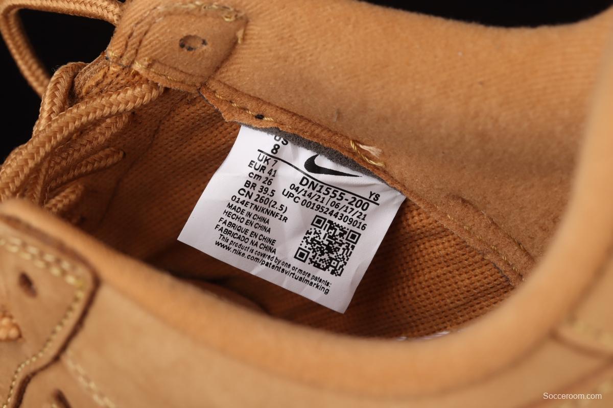 Supreme x NIKE Air Force 1 Low AF1 co-branded wheat suede low-top casual board shoes DN1555-200