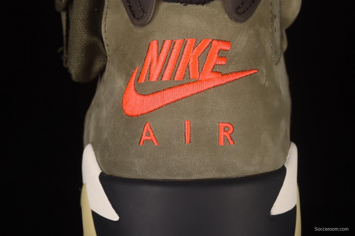 Travis Scott x Air Jordan 6 TS co-signed Pocket Army Green Night Light Basketball shoes CN1084-200