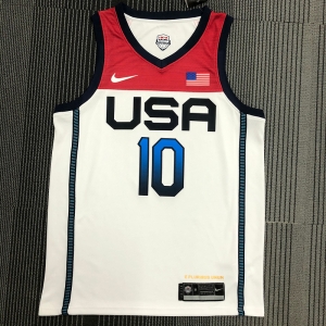 Thai Version Men's Jayson Tatum White USA Basketball Player Jersey