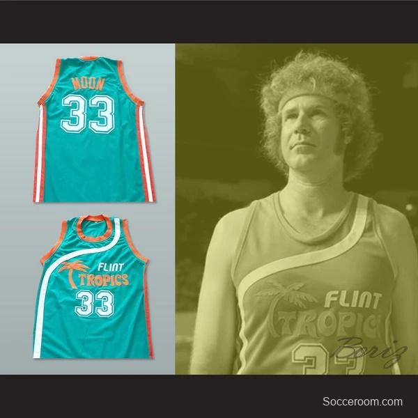 Flint Tropics 33 Jackie Moon Teal Basketball Jersey Semi Pro Team New