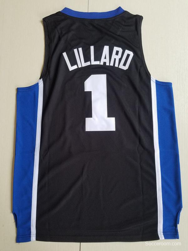 Damian Lillard 1 Weber State College Black Basketball Jersey