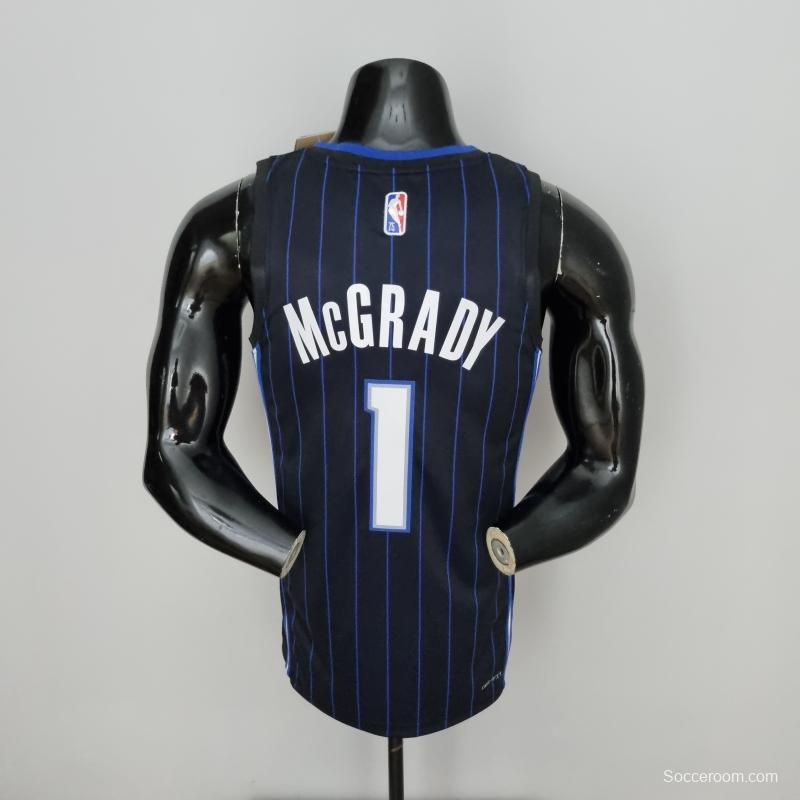 75th Anniversary McGrady #1 Orlando Magic Black NBA Jersey