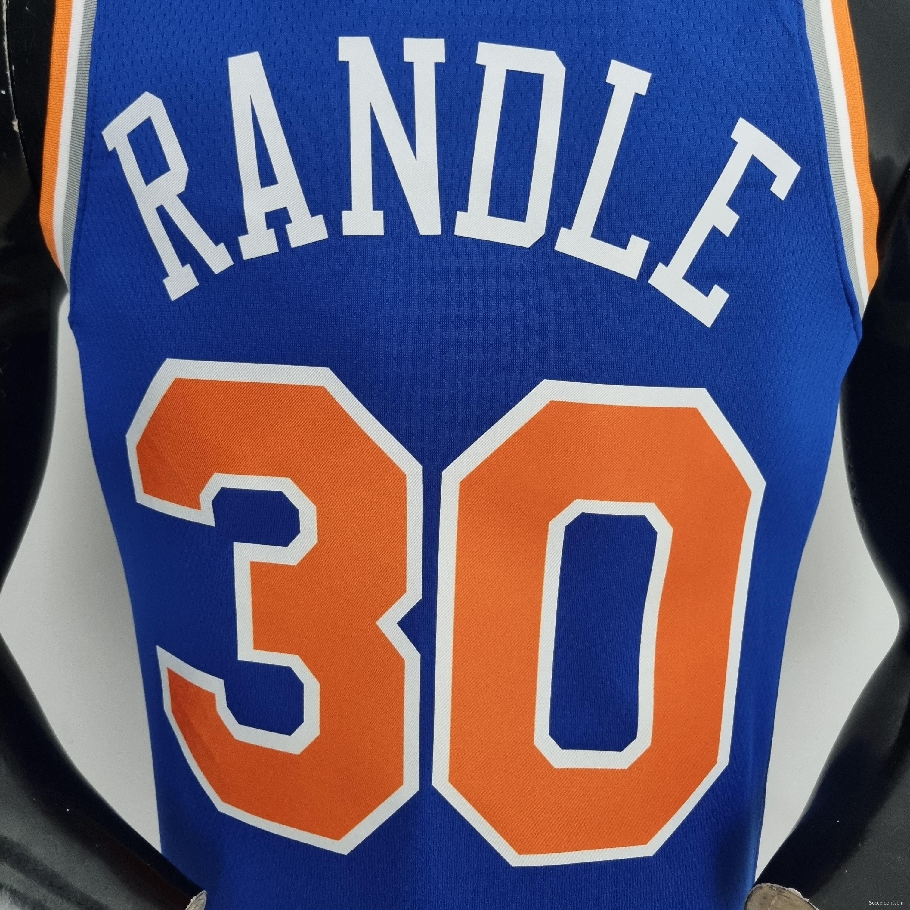 75th Anniversary Randle #30 New York Knicks Blue NBA Jersey