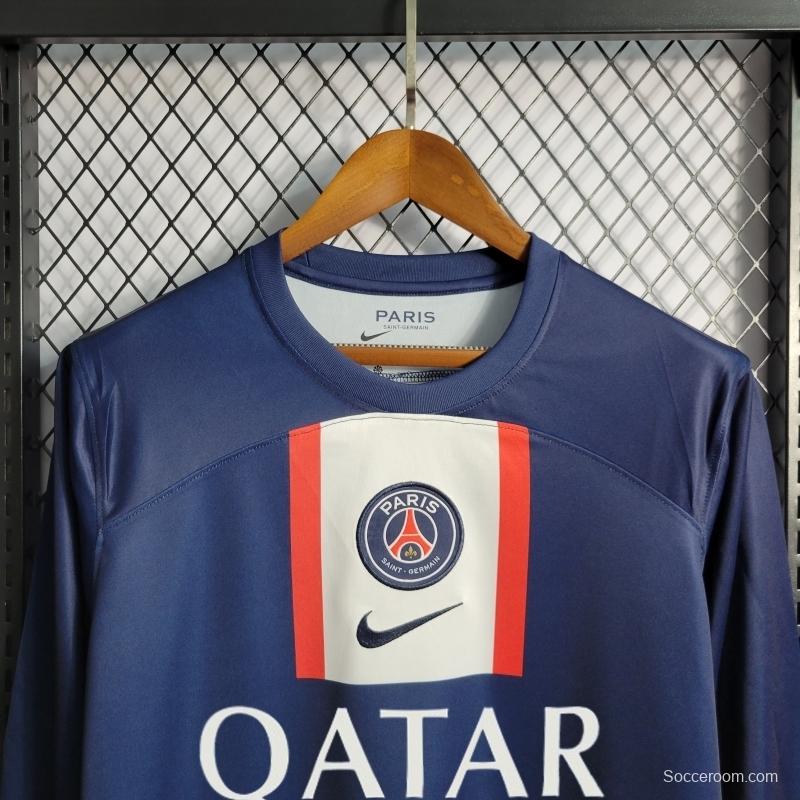 22/23 Long Sleeve PSG Paris Home Soccer Jersey