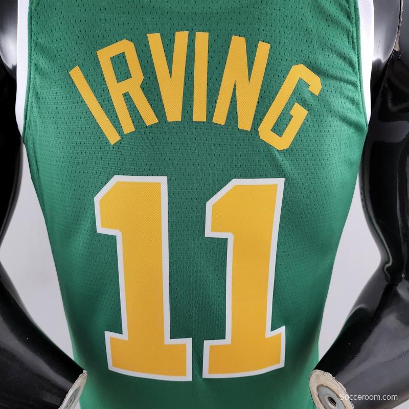 Boston Celtics IRVING#11 Green Gold NBA Jersey