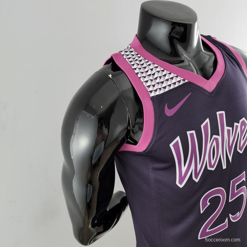 Minnesota Timberwolves ROSE#25 Black And Purple NBA Jersey