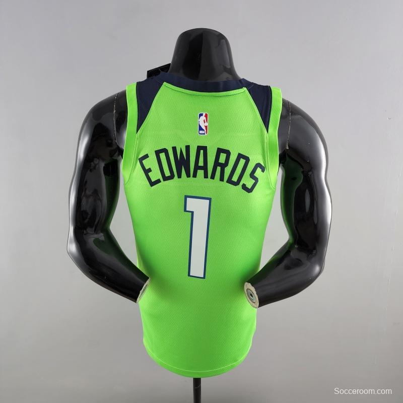 Minnesota Timberwolves EDWARDS#1 Air Jordan NBA Jersey Blue