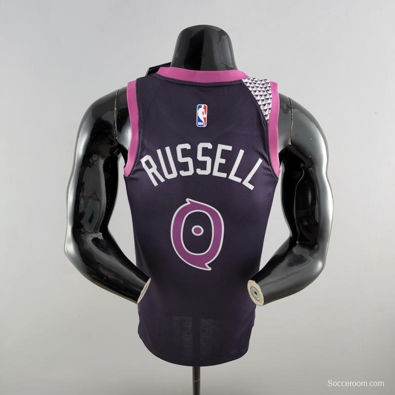Minnesota Timberwolves RUSSELL#0 Black And Purple NBA Jersey