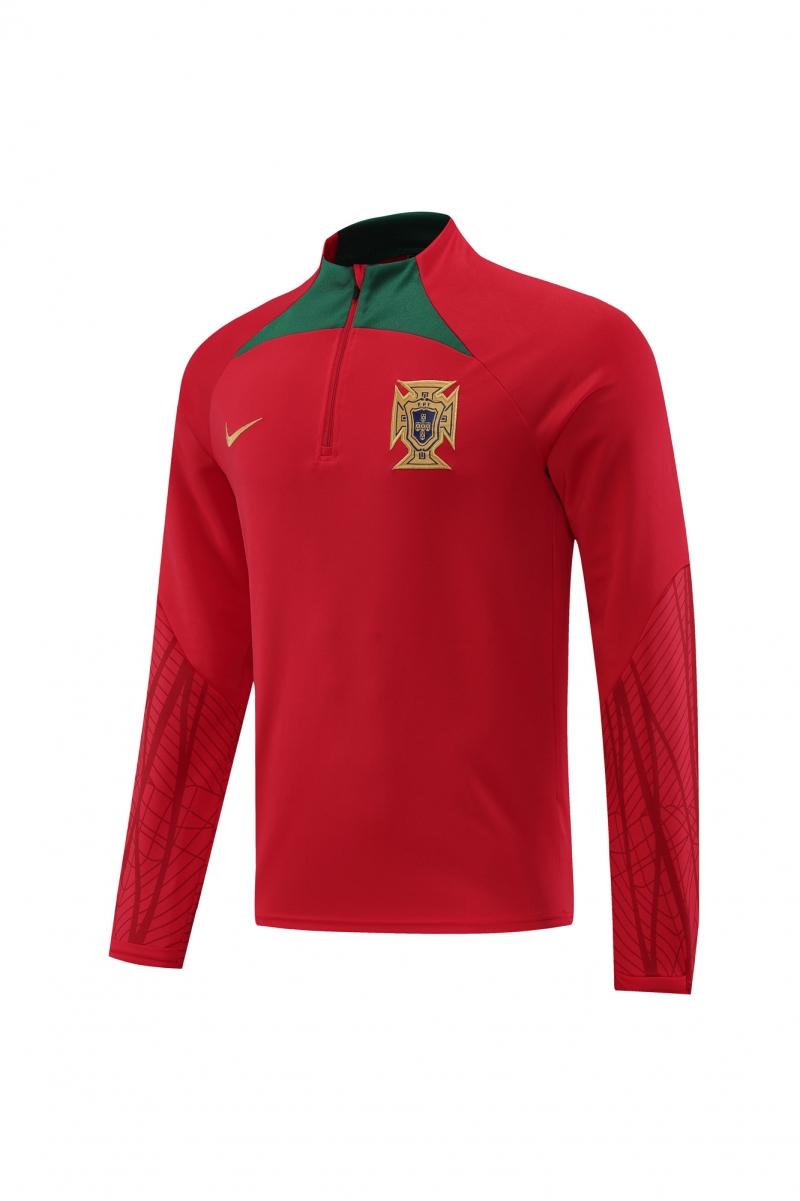 2022 Portugal Red Half Zipper Tracksuit