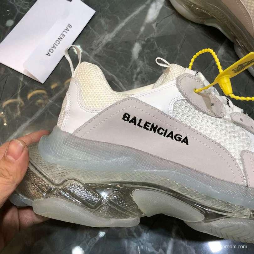 Men/Women Balenciaga Triple S MutiColor Clear Sole White Sneaker Item 6380380