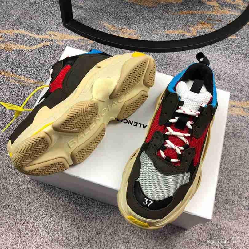 Men Balenciaga Triple-S Sneaker Black/Red/Blue