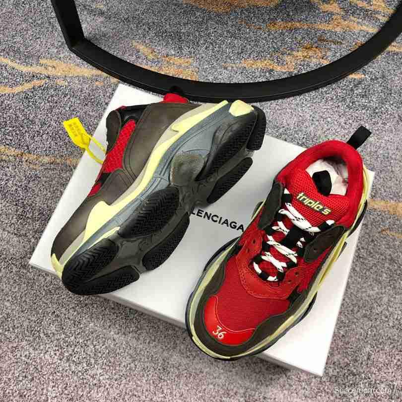 Men Balenciaga Triple-S Sneaker Black/Red