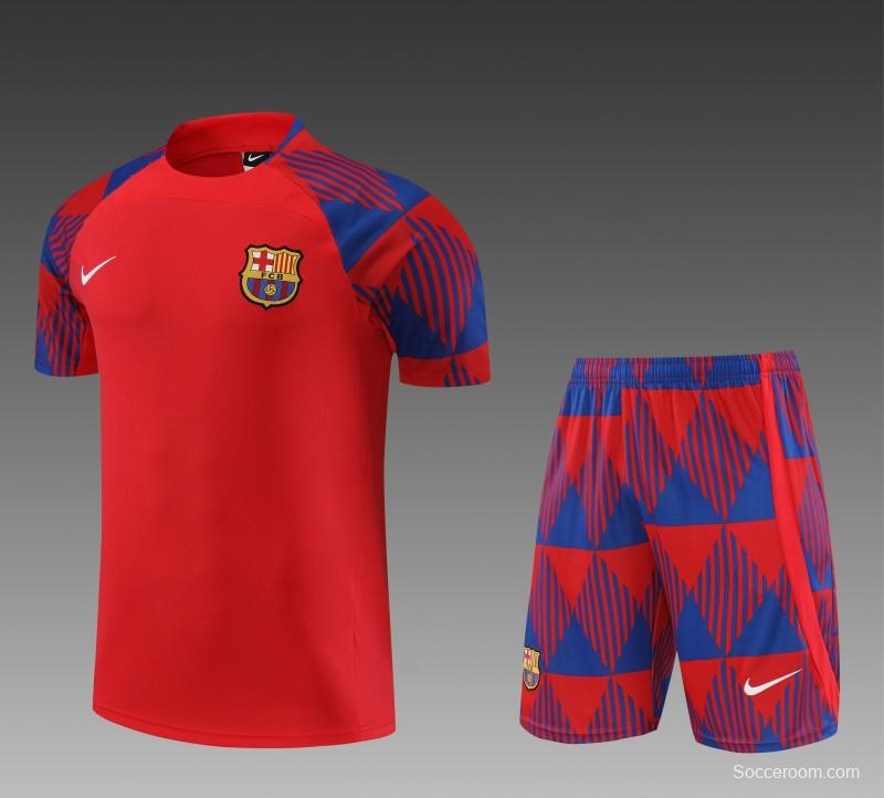 23 24 Barcelona Red Remake Icon Short Sleeve+Shorts