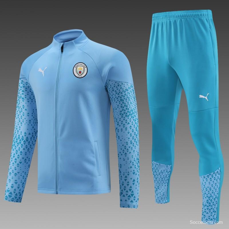 23/24 Manchester City Blue Full Zipper Jacket+Pants