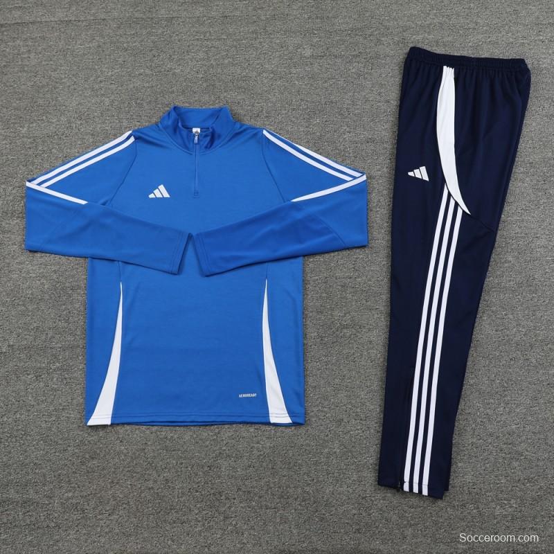2024 Adidas Blue Half Zipper Jacket+Pants