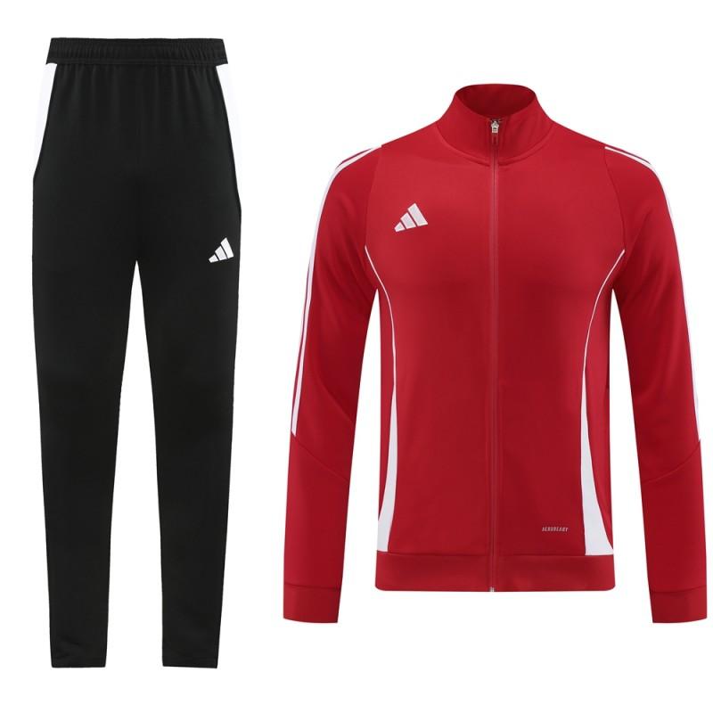 2024 Adidas Red/White Full Zipper Jacket+Pants