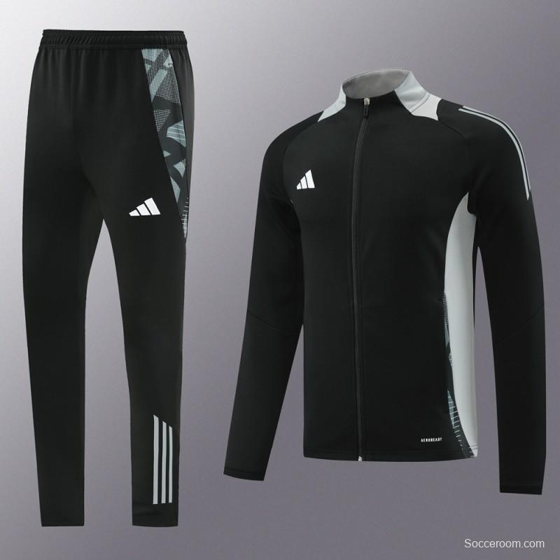 24/25 Adidas Black Full Zipper Jacket +Long Pants