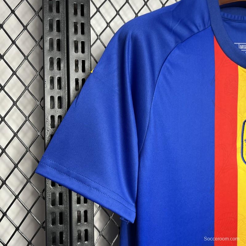 2024 Spain Euro Blue/Red/Yellow Pre-match Training Jersey