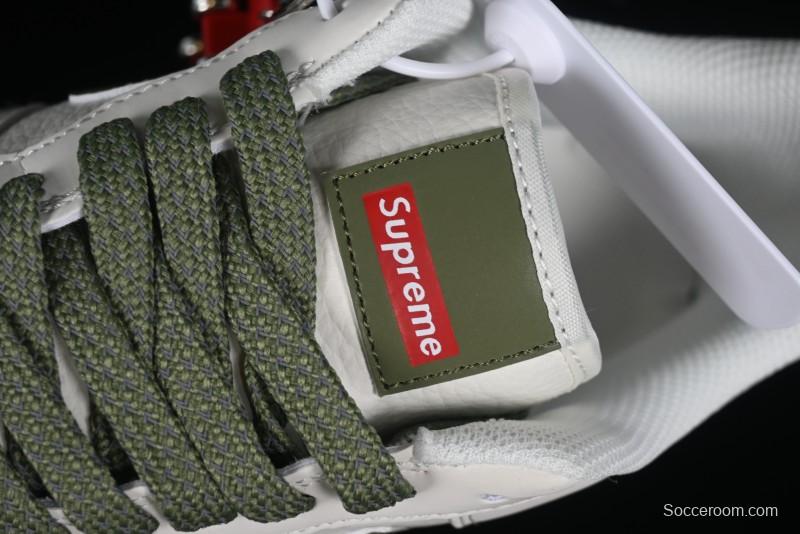 Supreme x Nike Air Force 1'07 Low Beige Green Casual Sneakers with Zoom Air Cushion - HD1968-008