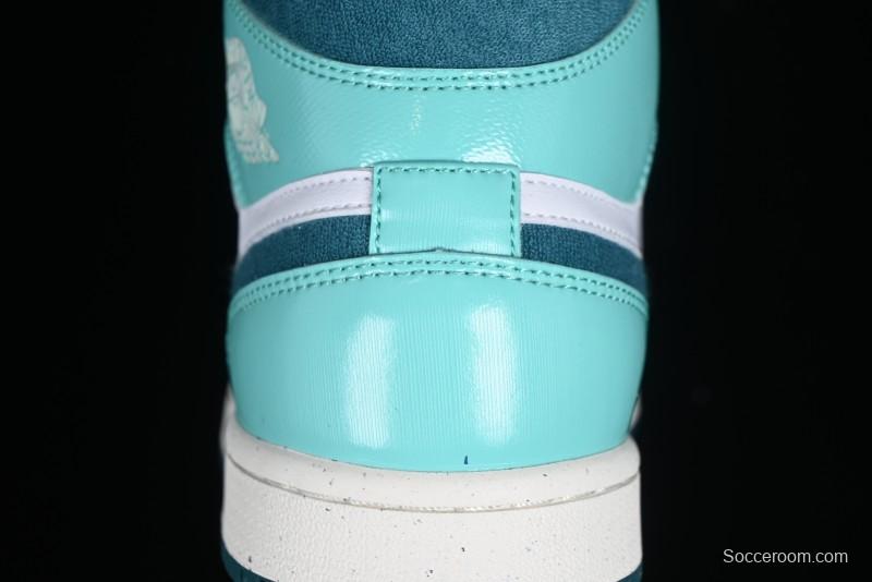Nike Air Jordan 1 Mid "Bleached Turquoise" Casual Sneakers - DZ3745-300
