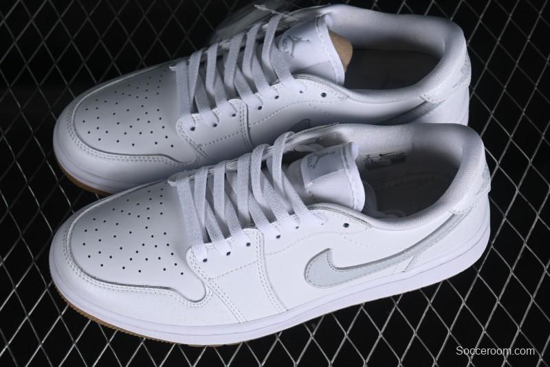 Nike Air Jordan 1 Low Golf Shoes White with Gum Sole - DD9315-111