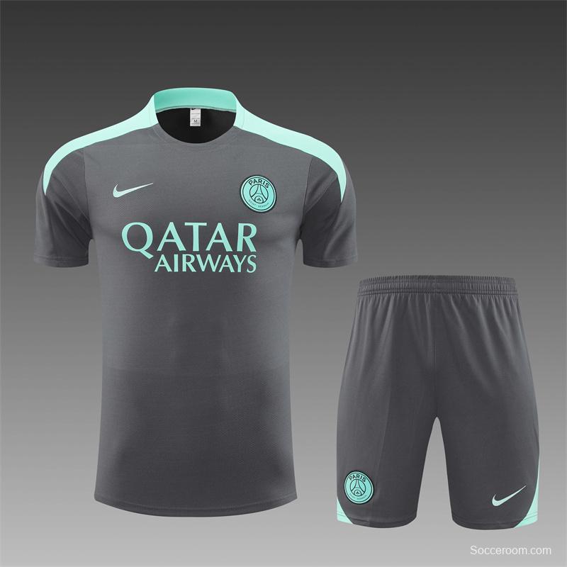 24/25 PSG Grey Short Sleeve Jersey+Shorts