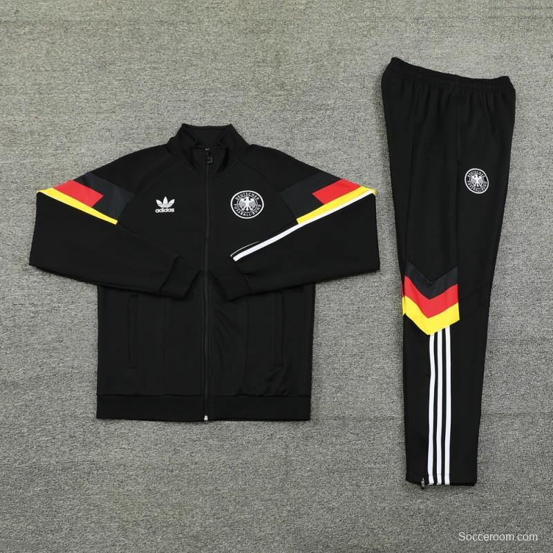 2024 Germany Black Full Zipper Jacket +Long Pants