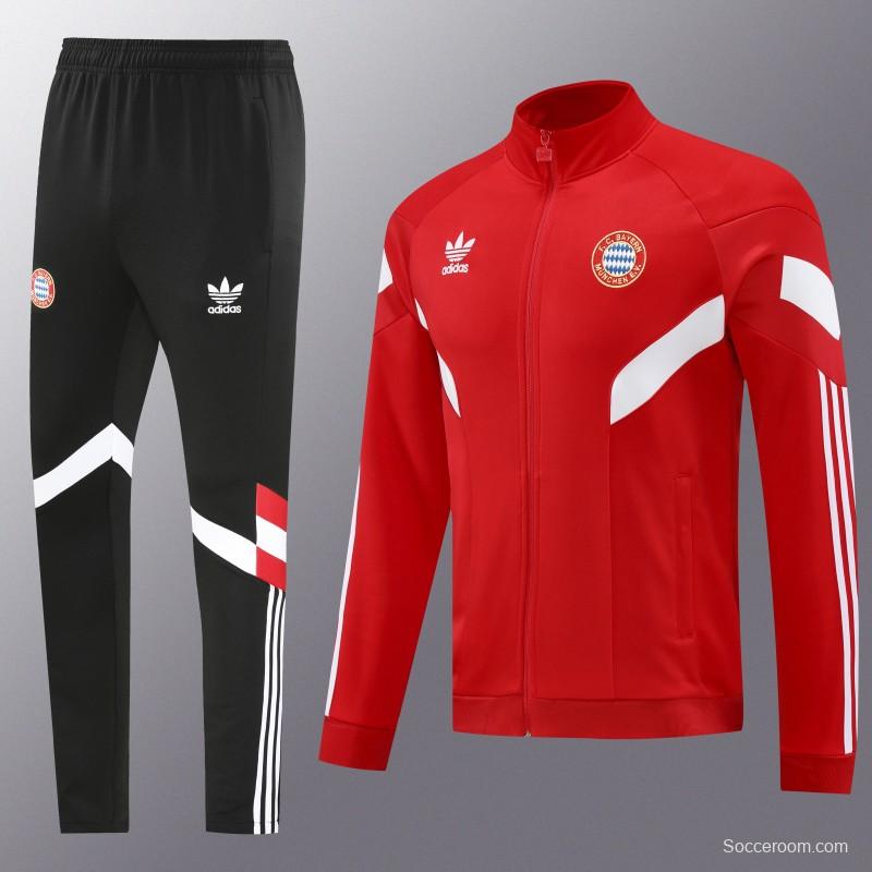 24/25 Bayern Munich Red Full Zipper Jacket +Long Pants