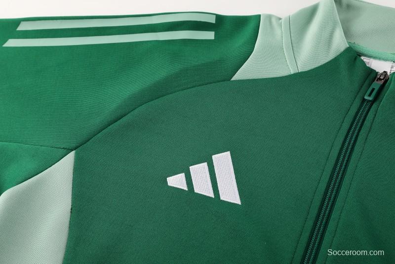 2024 Adidas Green Full Zipper Jacket +Long Pants