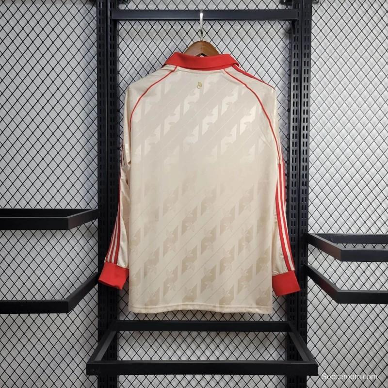 24/25 Bayern Munich Adidas Originals Cream Lifestyler Long Sleeve Jersey