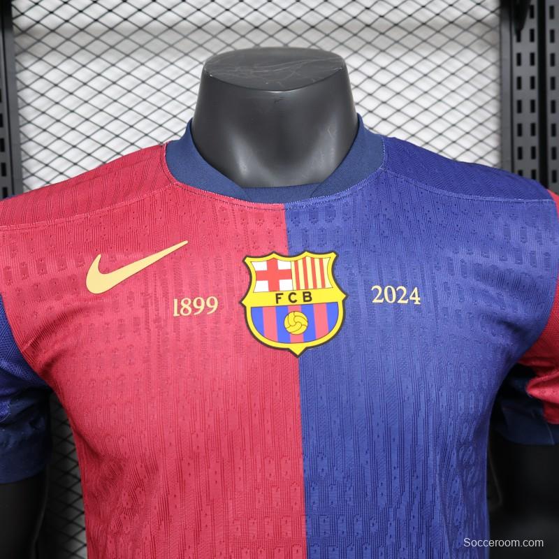 Player Version 24/25 Barcelona Home 125Th Anniversary 1899-2024 Printing Jersey