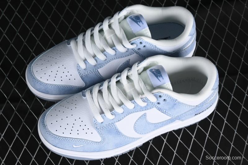 Nike SB Dunk Low Supreme Collaboration - Ice Crystal Blue Anniversary High-End Custom Low-Top Casual Skate Shoes - JH8039-939