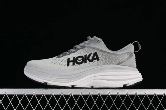 HOKA ONE ONE Bondi 8 Performance Cushioned Running Shoes with Engineered Mesh Upper - 1123202 SHMS