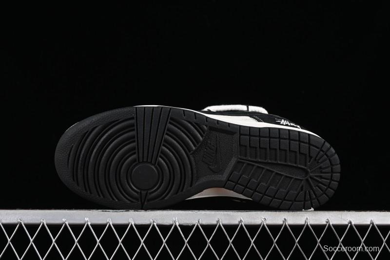 Stussy x Nike Dunk Low SB Sneakers in Beige Black Swoosh - SJ2068-252