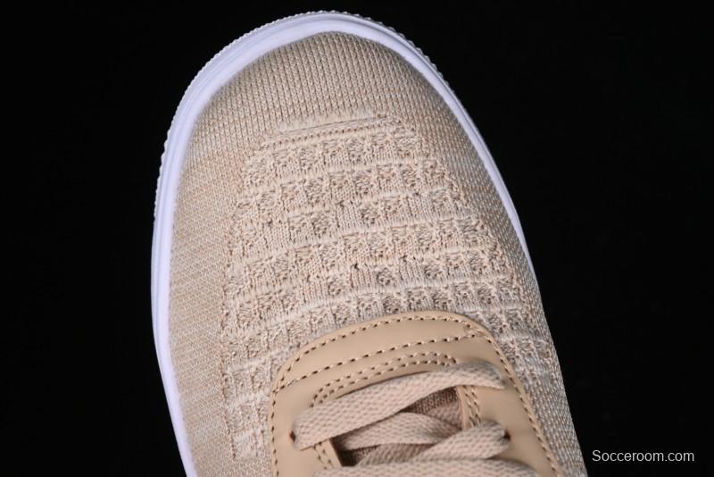 Nike Air Force 1 '07 Low 2.0 Khaki Flyknit Casual Sneakers - CI0051-200