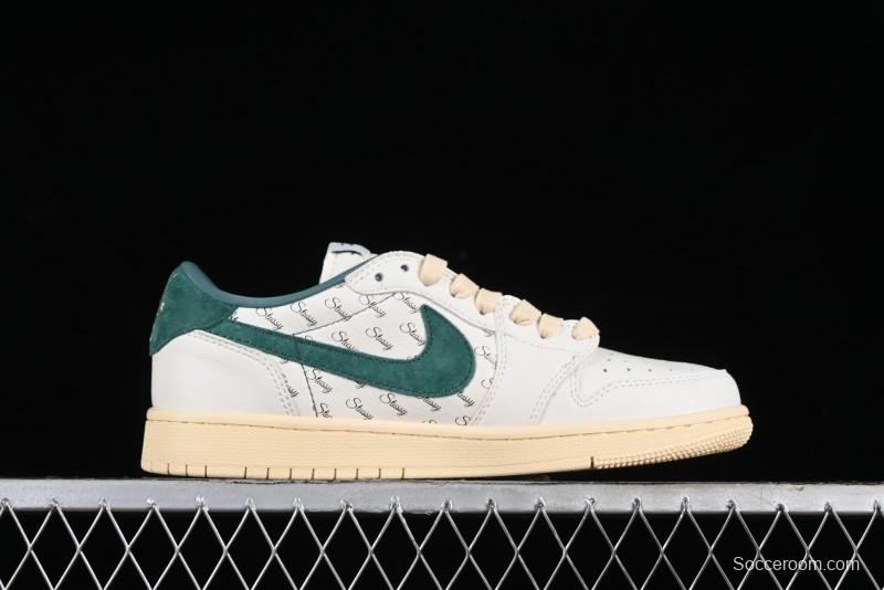 Nike Travis Scott x Fragment Design x Air Jordan 1 Low OG SP AJ1 Retro Sneakers with Unique Collaboration Details - YQ2088-669